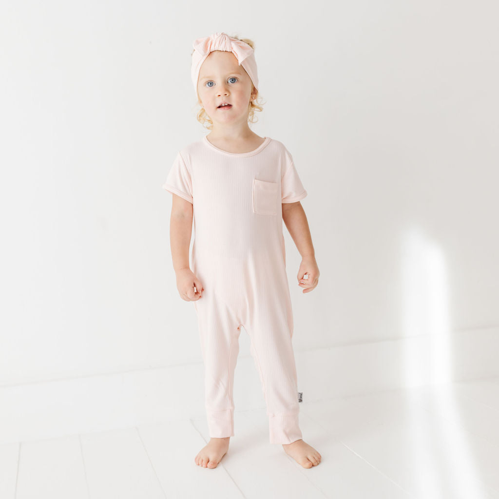 Carnation Ribbed Short Long Romper