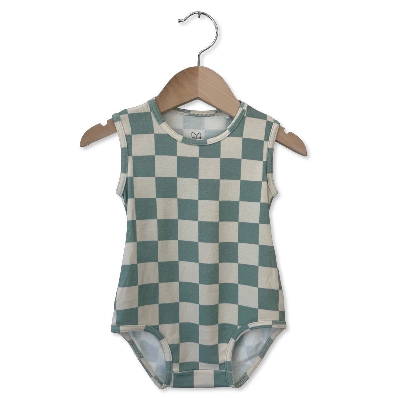 Tidepool Check Snuggle Bug Sleeveless Bodysuit