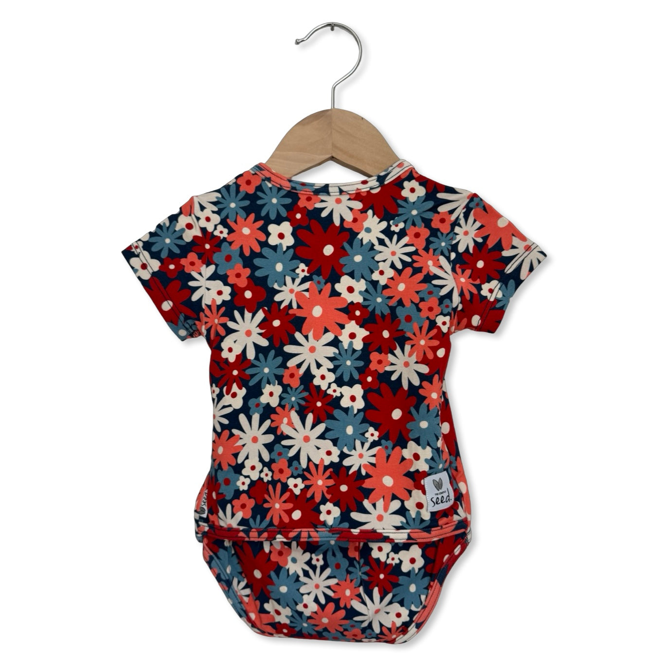 Freedom Floral Short Sleeve Snuggle Bug Bodysuit Luxe Edition | Cotton Bamboo Blend