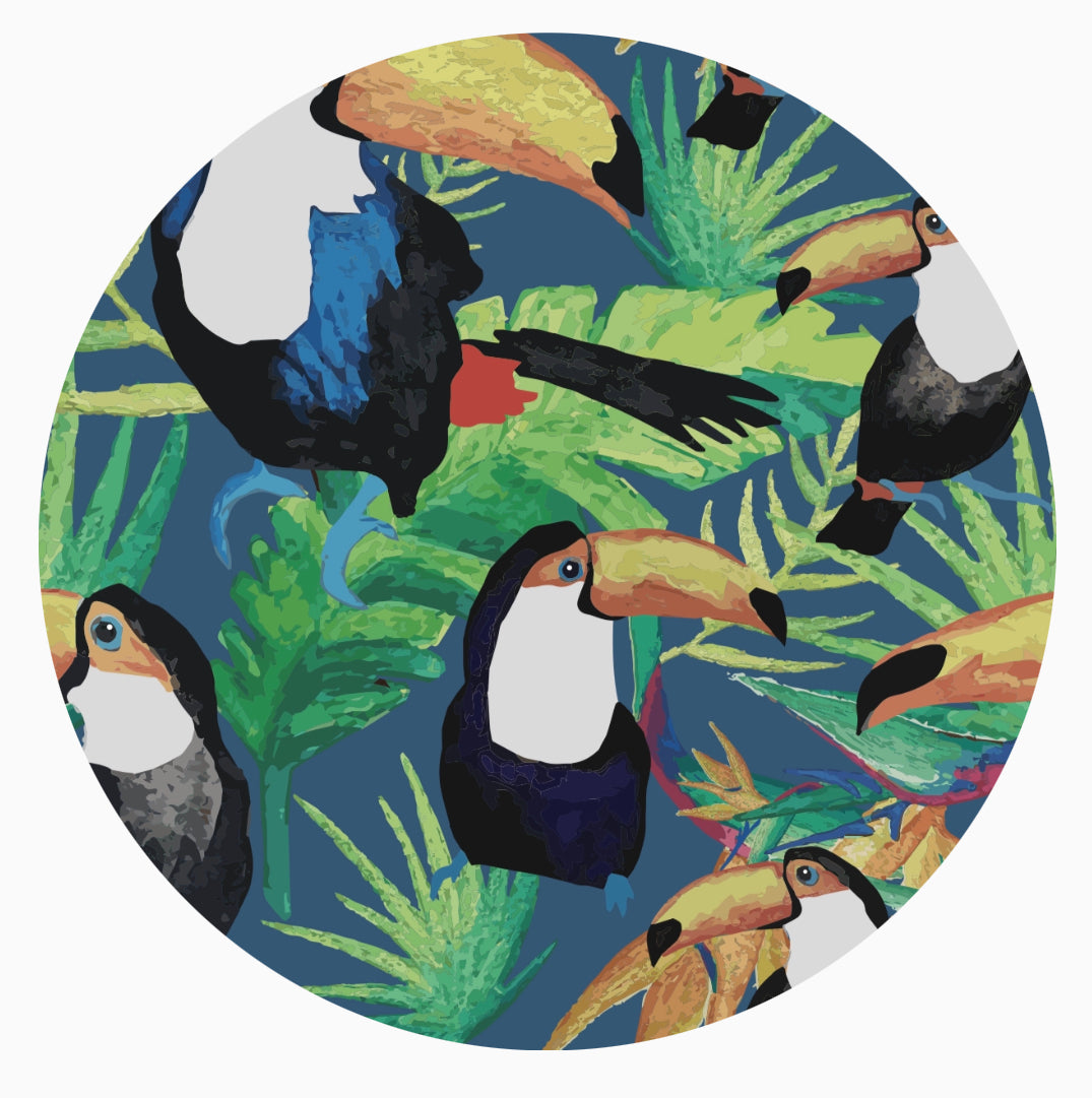 Toucan Jungle At Your Leisure Snap Down Adult Romper- 3X-5X
