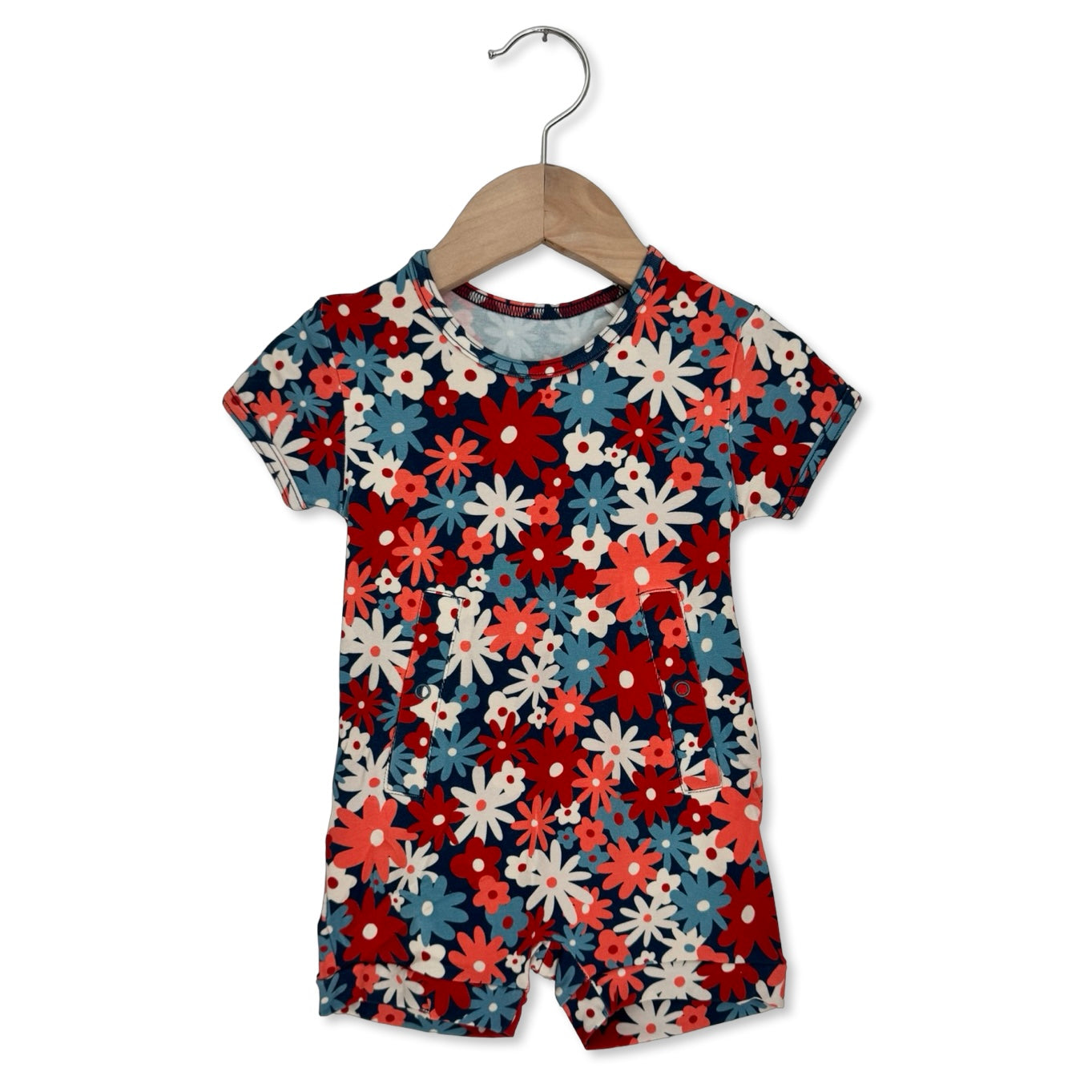 Freedom Floral Adaptive Tube Access Shorty Romper Luxe Edition | Cotton Bamboo Blend