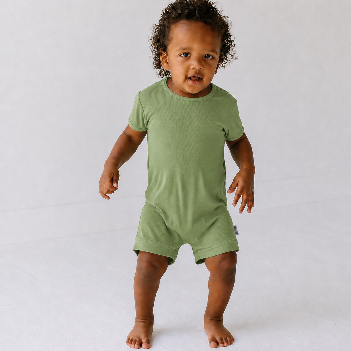 Matcha Shorty Romper Luxe Edition | Cotton Bamboo Blend