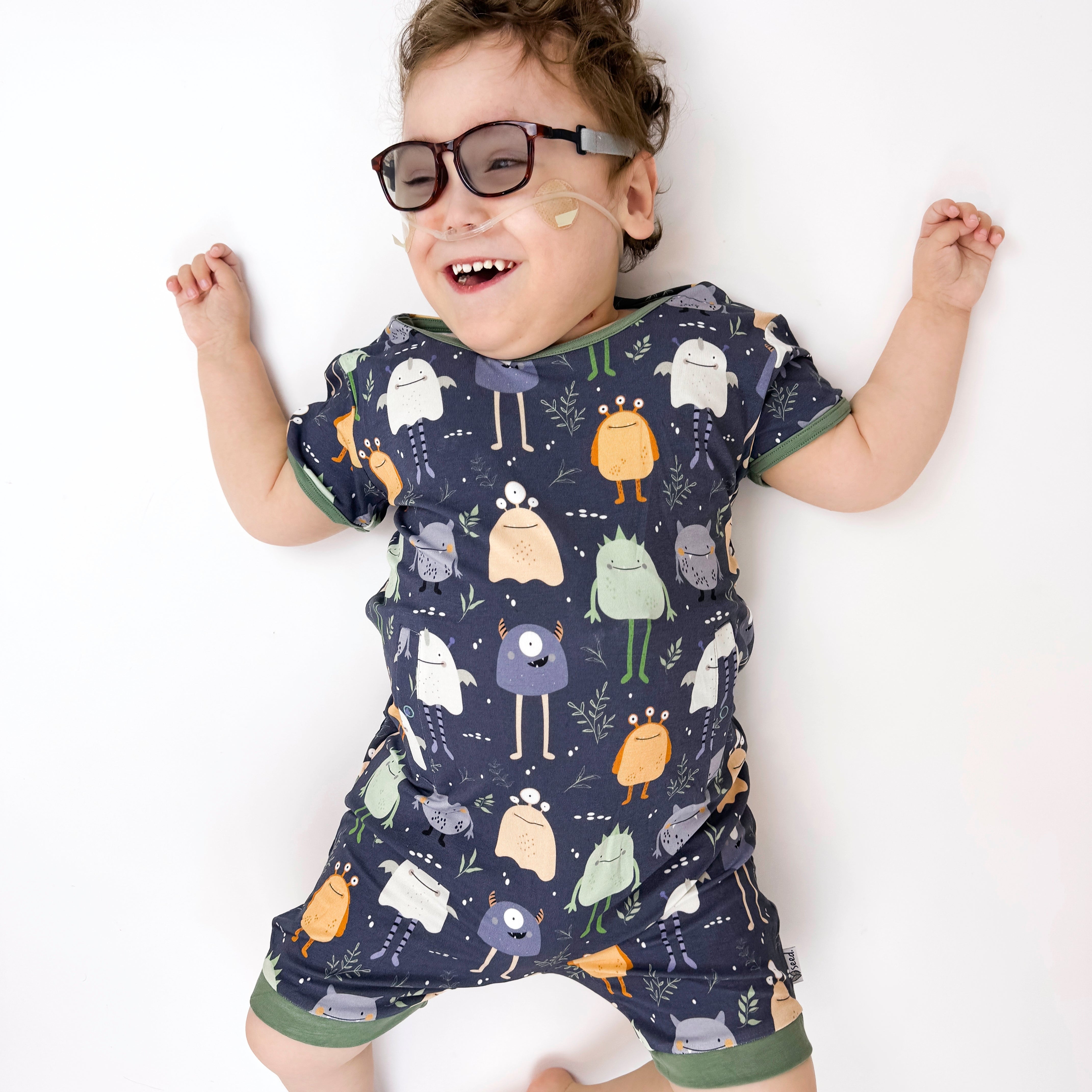 Monster Mash Adaptive Tube Access Shorty Romper
