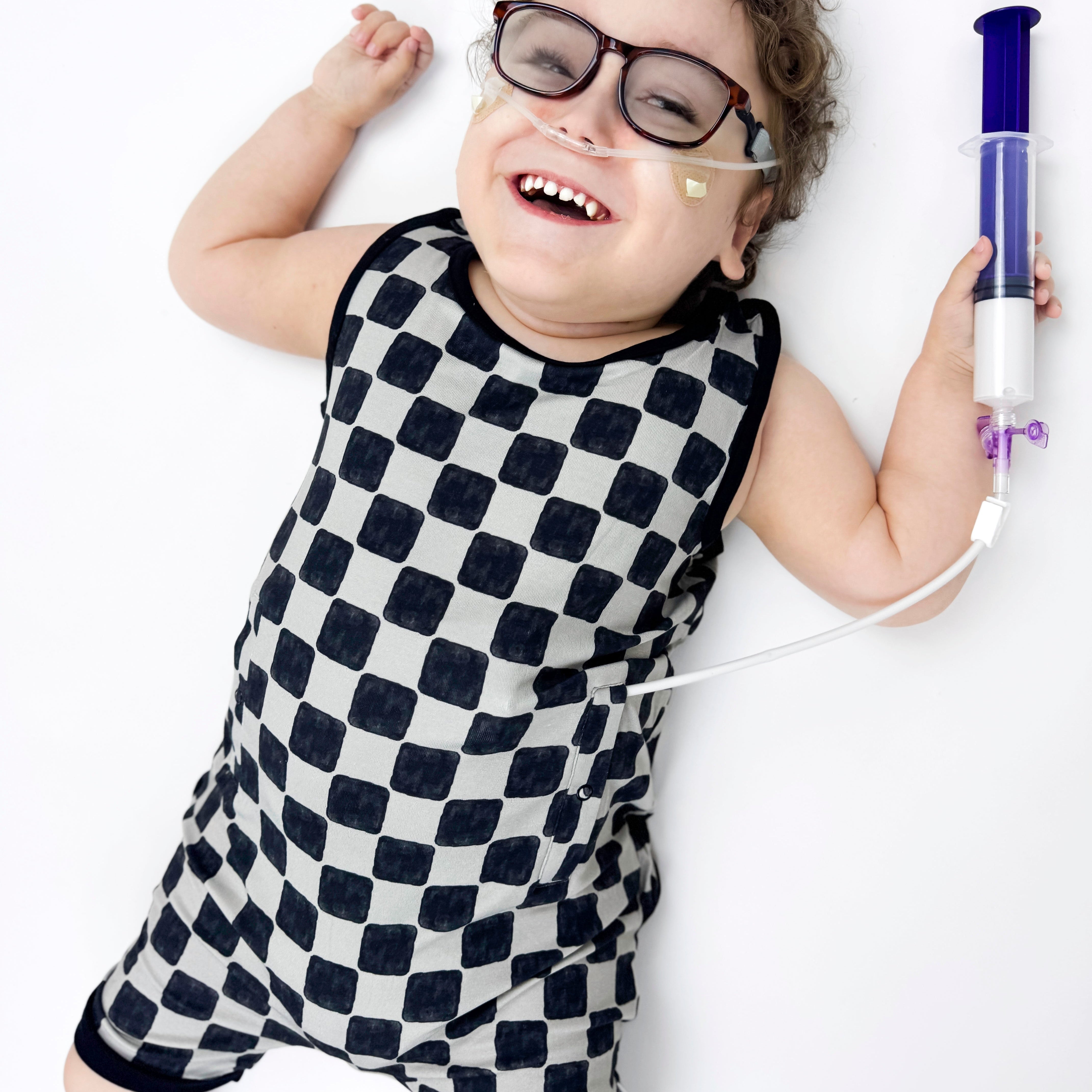 Checkmate Adaptive Tube Access Sleeveless Shorty Romper
