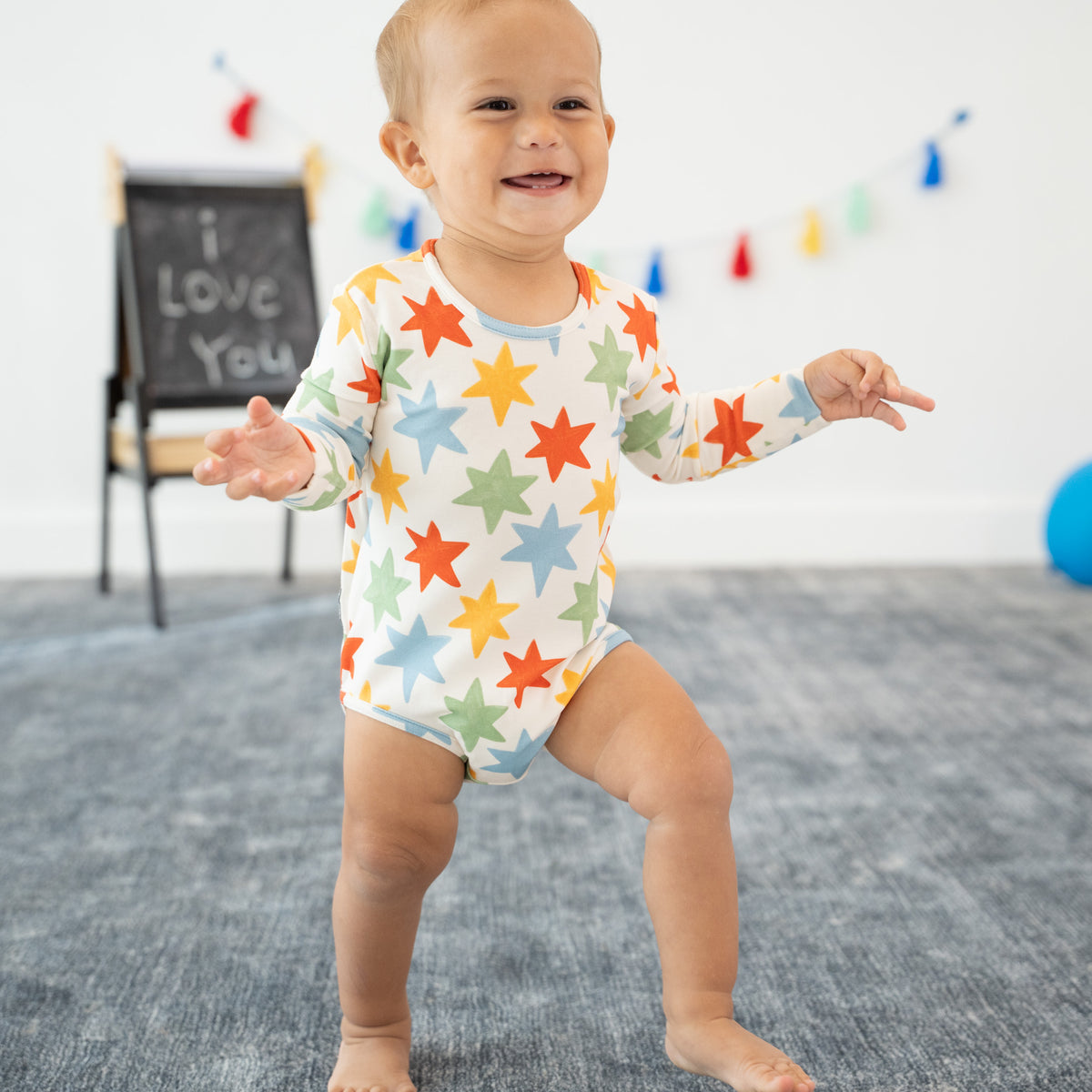 Lucky Stars Long Sleeve Snuggle Bug Bodysuit