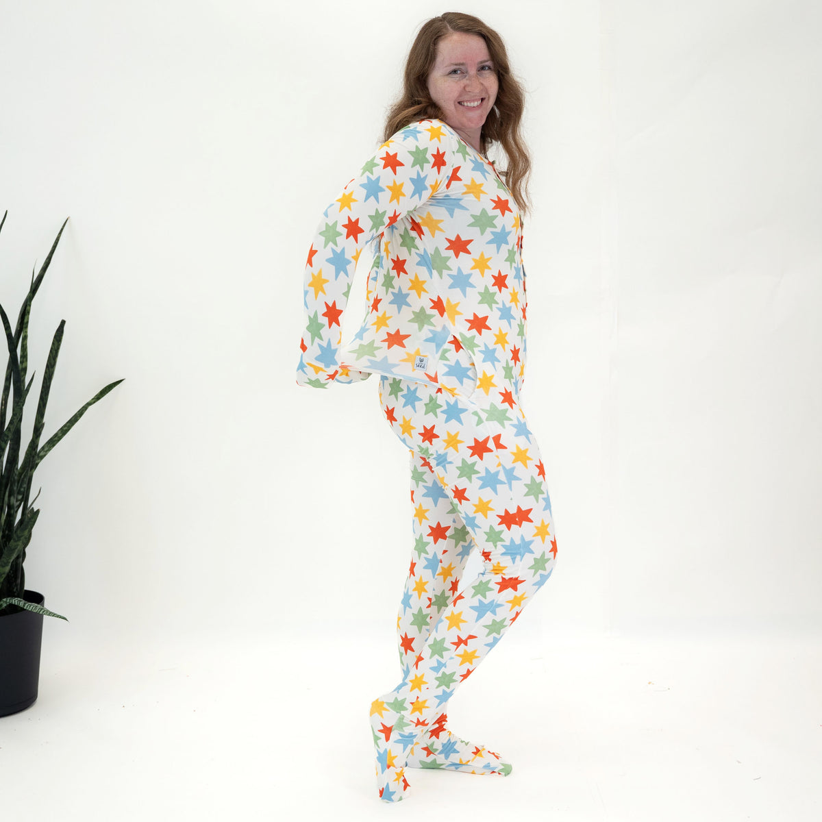 Lucky Stars At Your Leisure Snap Down Adult Romper Luxe Edition | Cotton Bamboo Blend