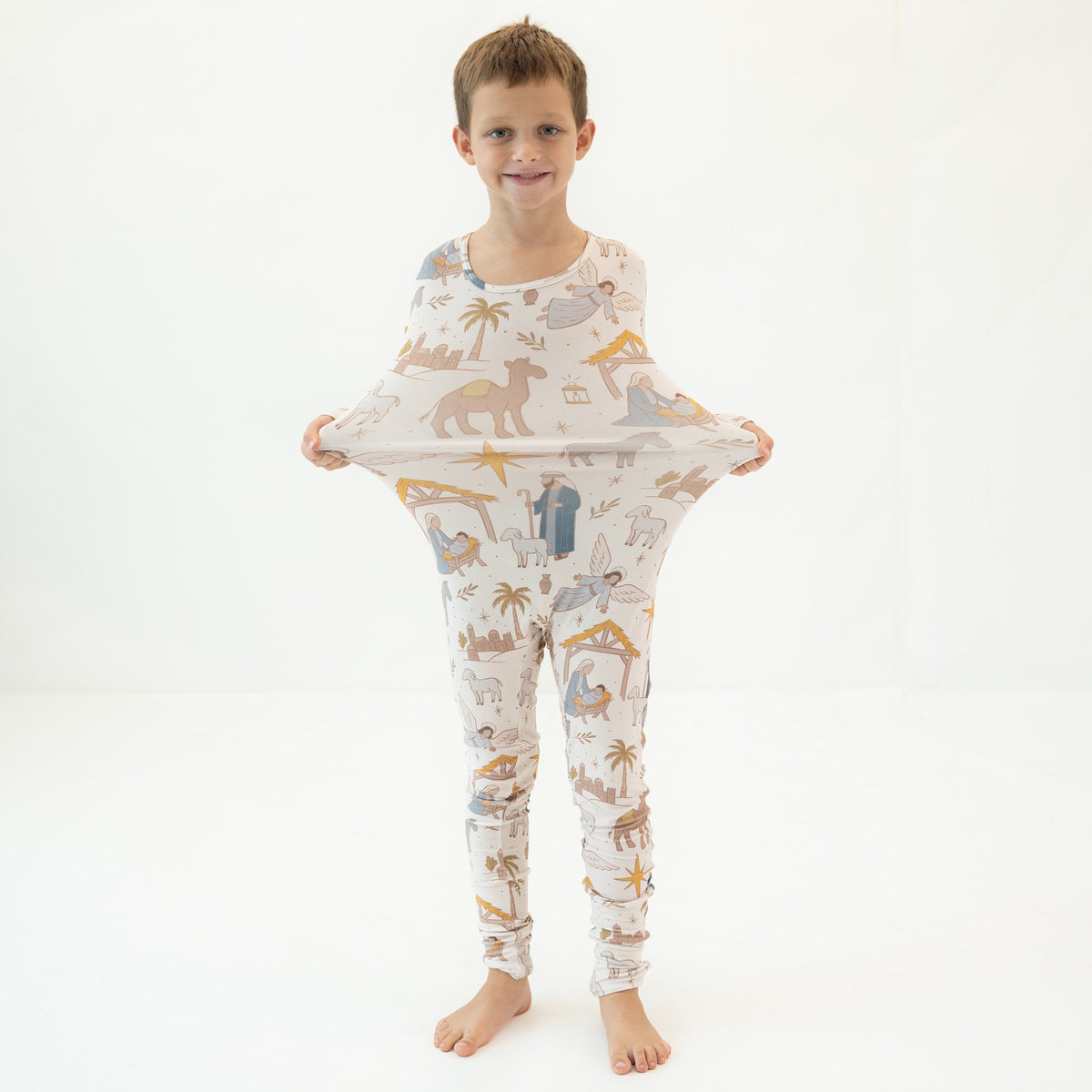 Away In The Manger Kid's Day to Night Romper Luxe Edition | Cotton Bamboo Blend
