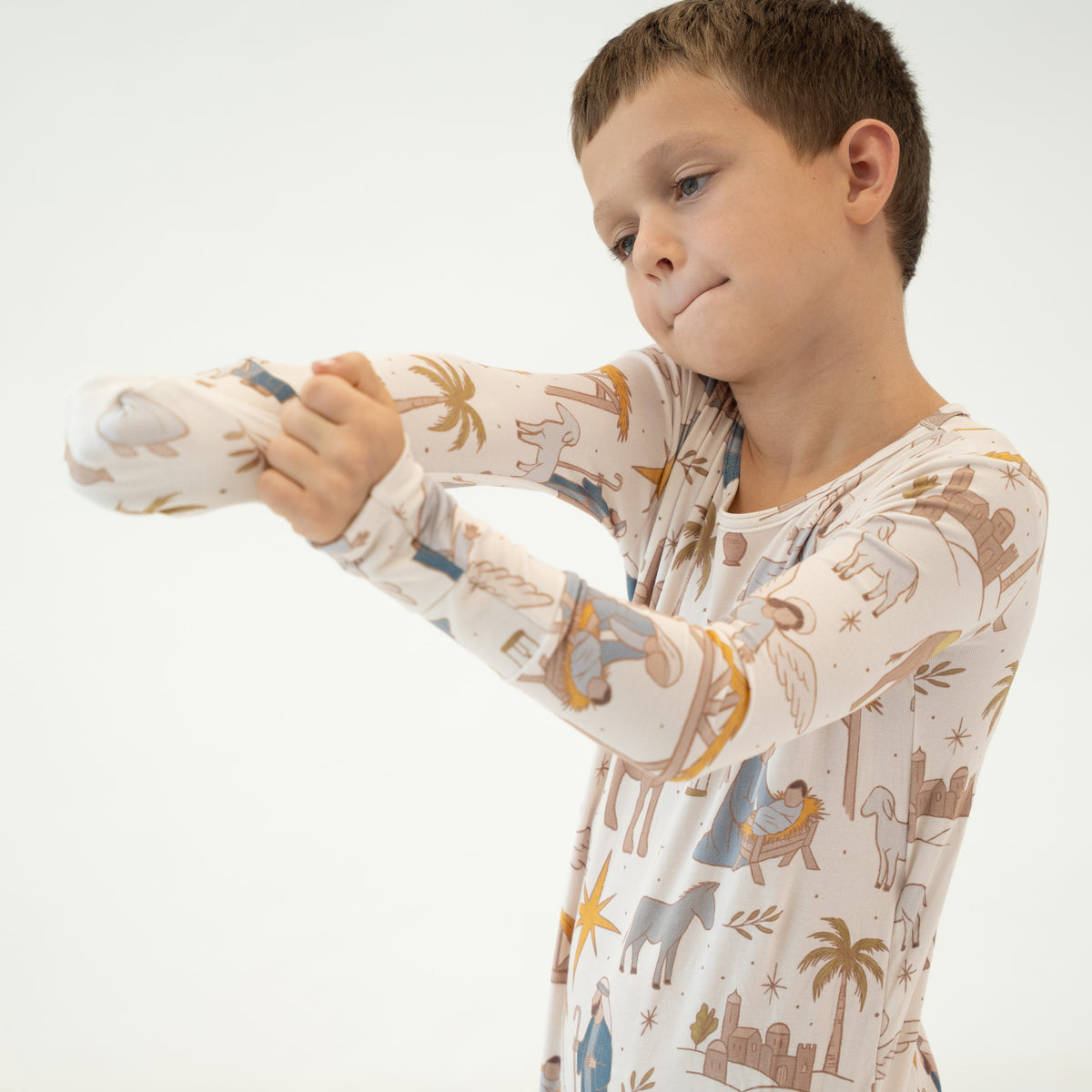 Away In The Manger Kid's Day to Night Romper Luxe Edition | Cotton Bamboo Blend