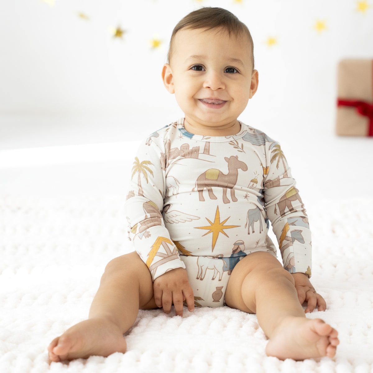 Away In The Manger Snuggle Bug Long Sleeve Bodysuit