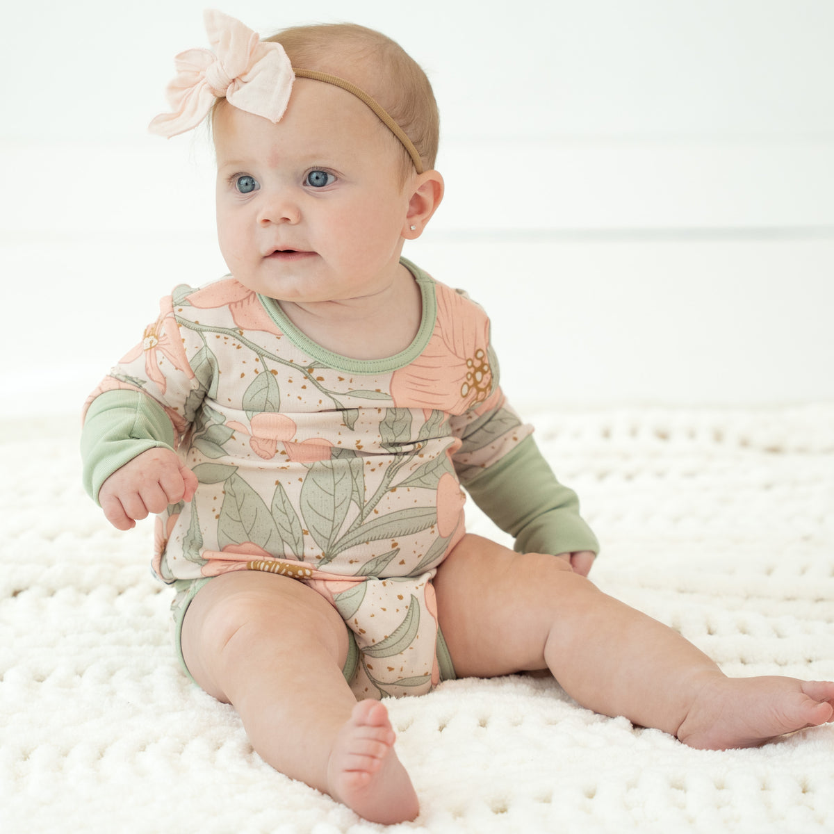 Petal Me Pink Long Sleeve Snuggle Bug Bodysuit