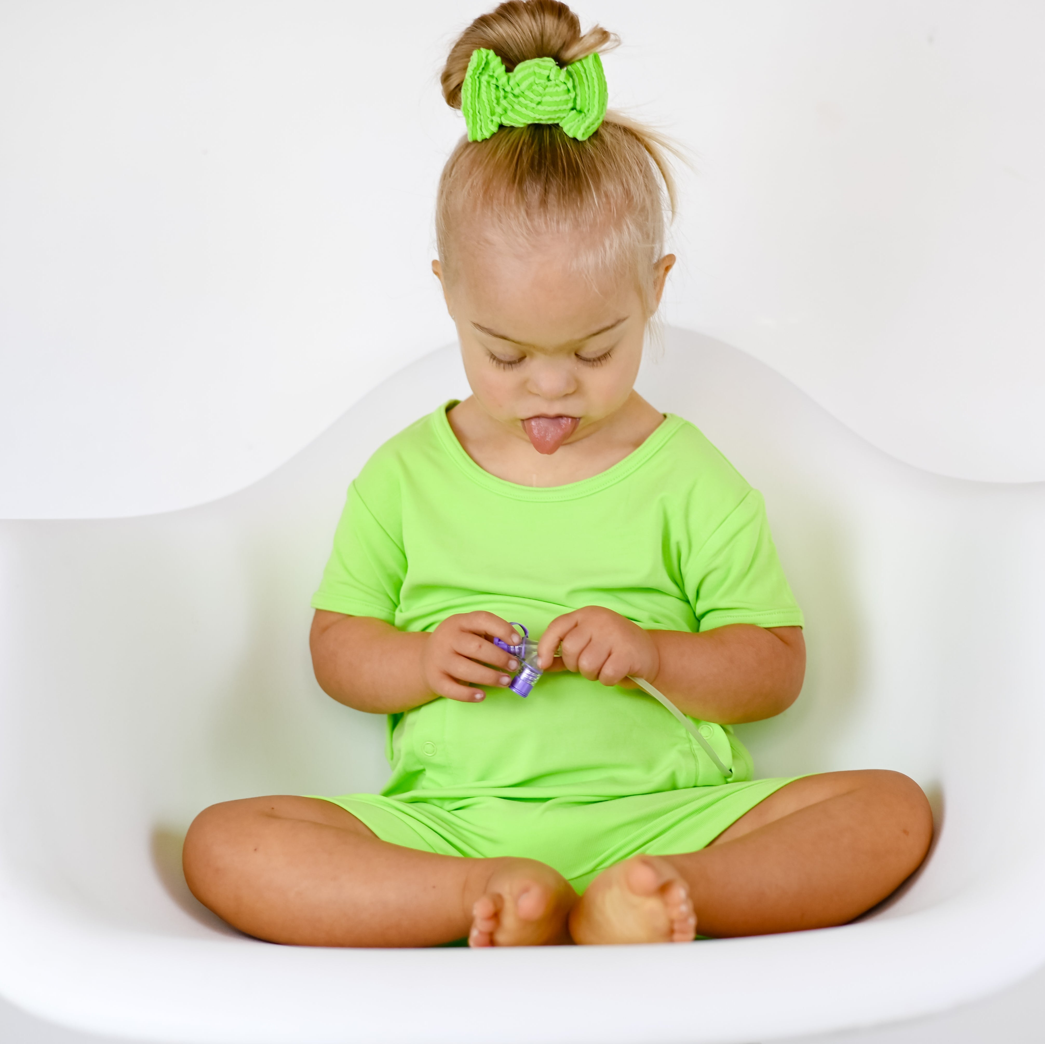 Limeade Adaptive Tube Access Shorty Romper