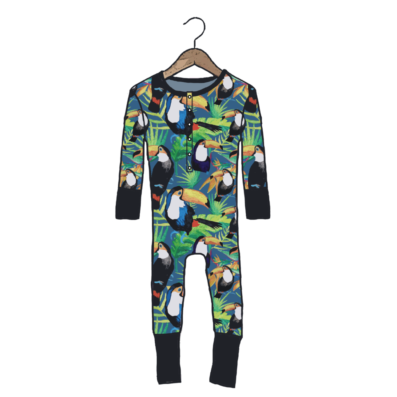 Toucan Jungle At Your Leisure Snap Down Adult Romper