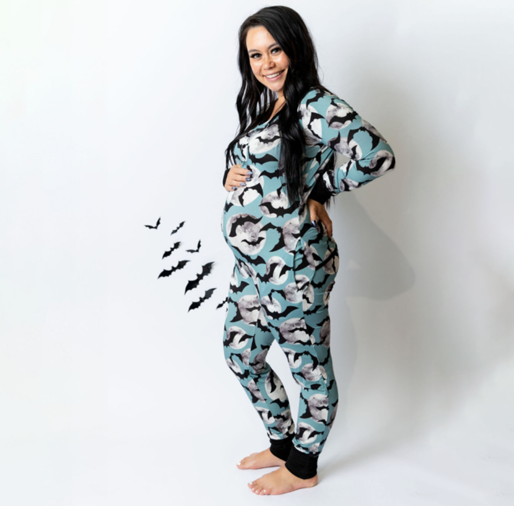 Go Bat to Sleep At Your Leisure Snap Down Adult Romper