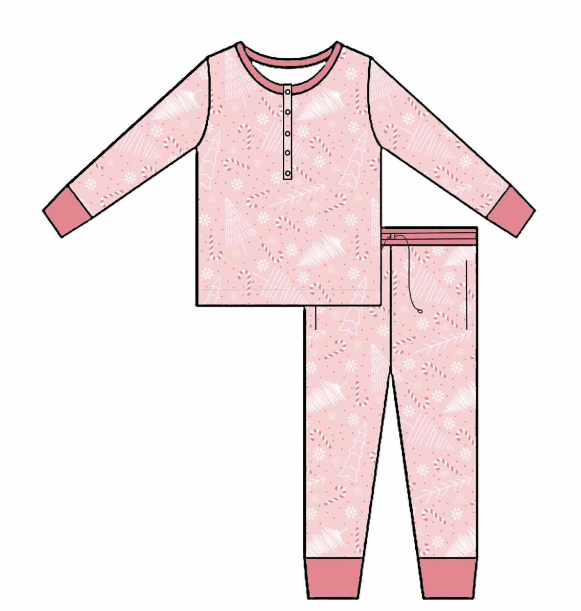 Candy Cane Lane Jogger Two Piece Jammie Set