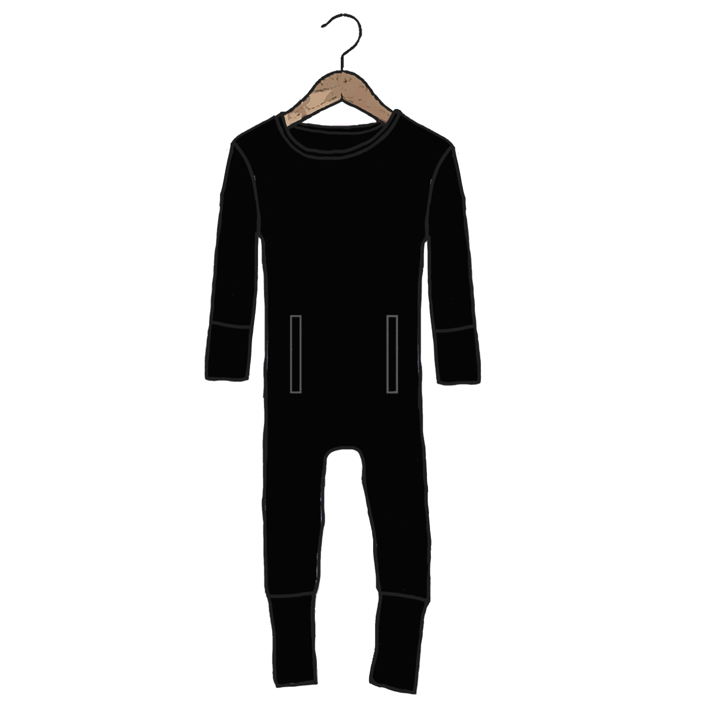 Black Adaptive Tube Access with snaps Kid's Day to Night Romper
