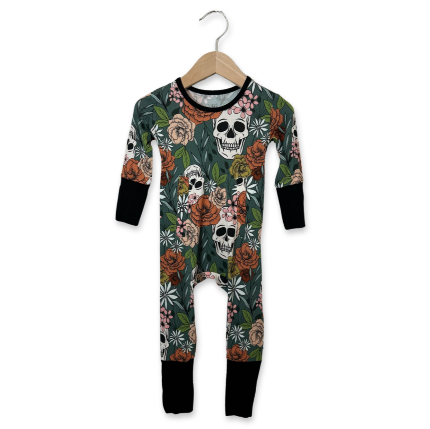 Sweet & Skully Adaptive Tube Access with snaps Kid's Day to Night Romper