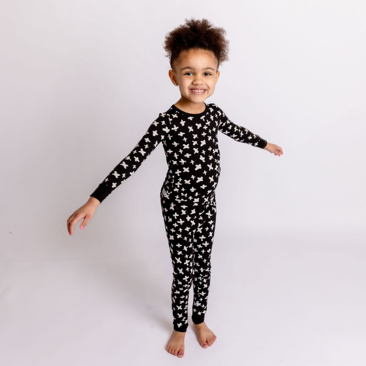 X Marks the Spot Black Two Piece Kid's Jammie Set