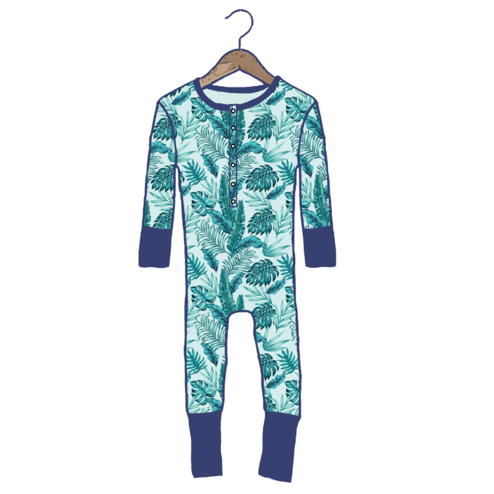Monstera At Your Leisure Snap Down Adult Romper