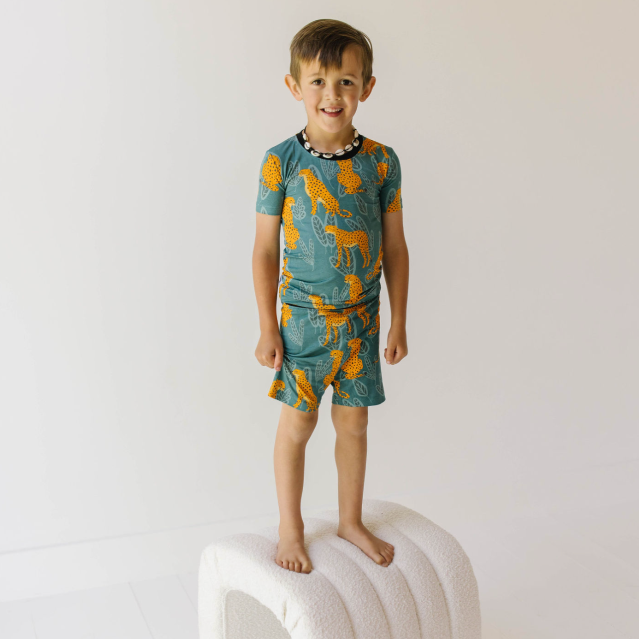 Ch-Ch- Cheetah Two Piece Short Jammie Set (18-24 mth- 5T)