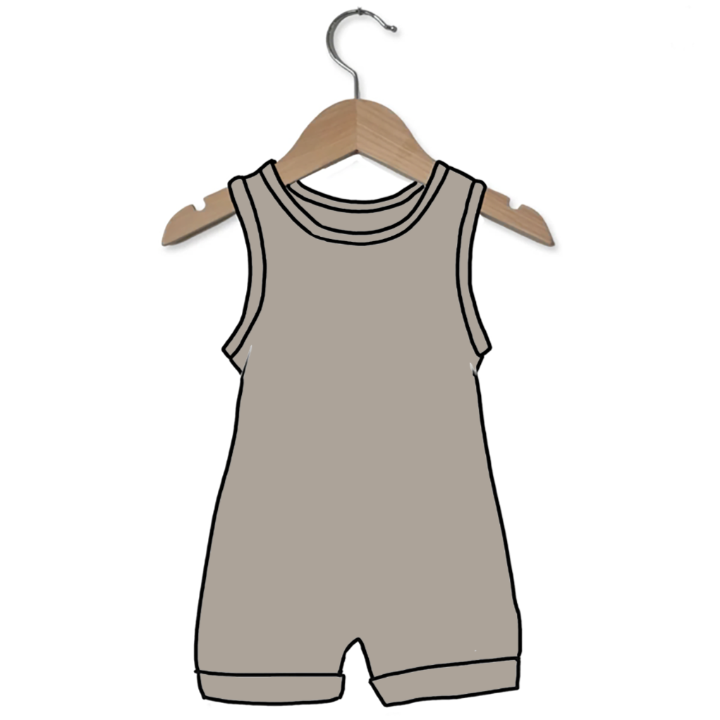 Taupe of the Morning Sleeveless Shorty Romper