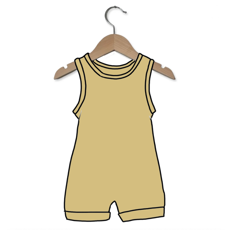 Honeycomb Sleeveless Shorty Romper