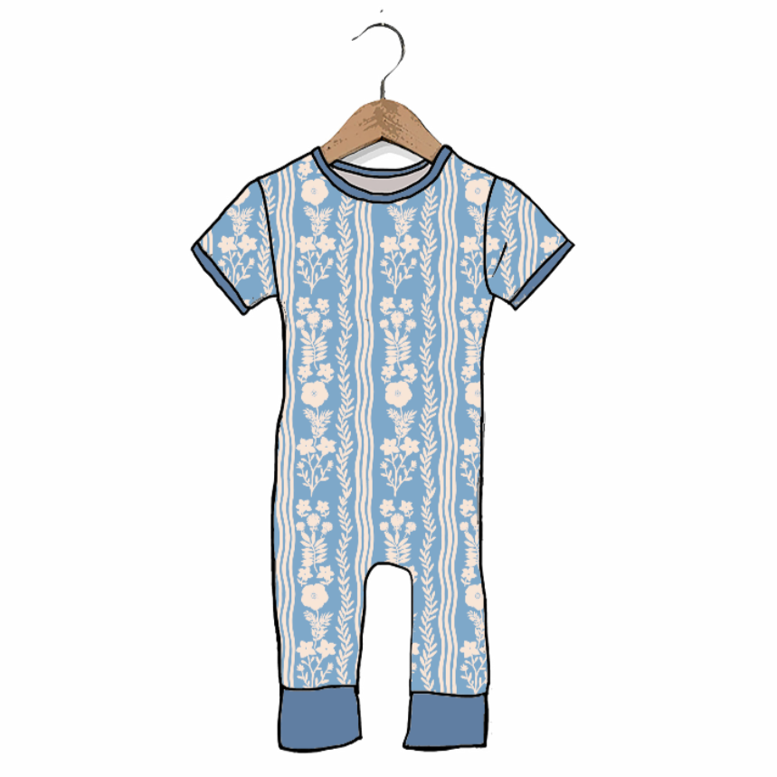 Whimsy Blue Short Long Romper