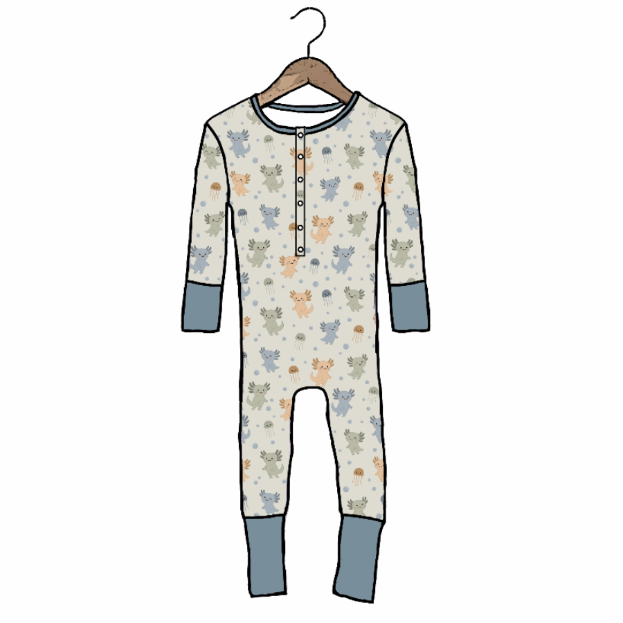 Alotl Smiles At Your Leisure Snap Down Adult Romper