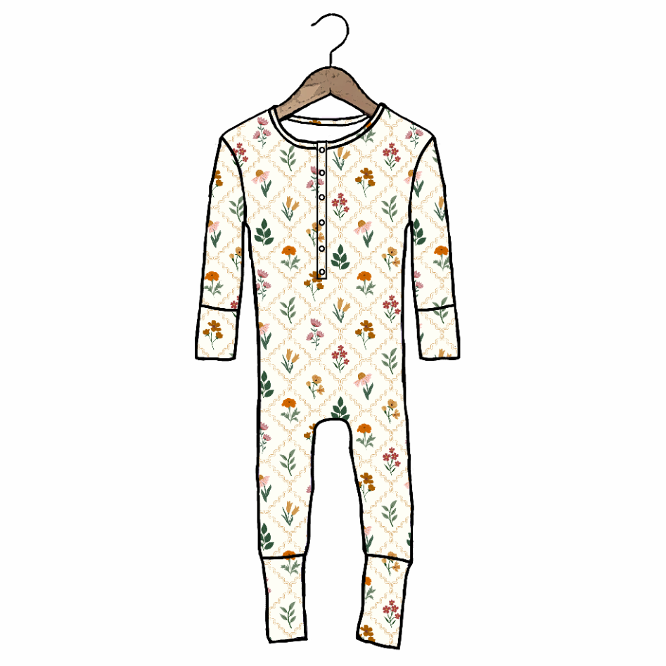 Harvest Bloom At Your Leisure Snap Down Adult Romper