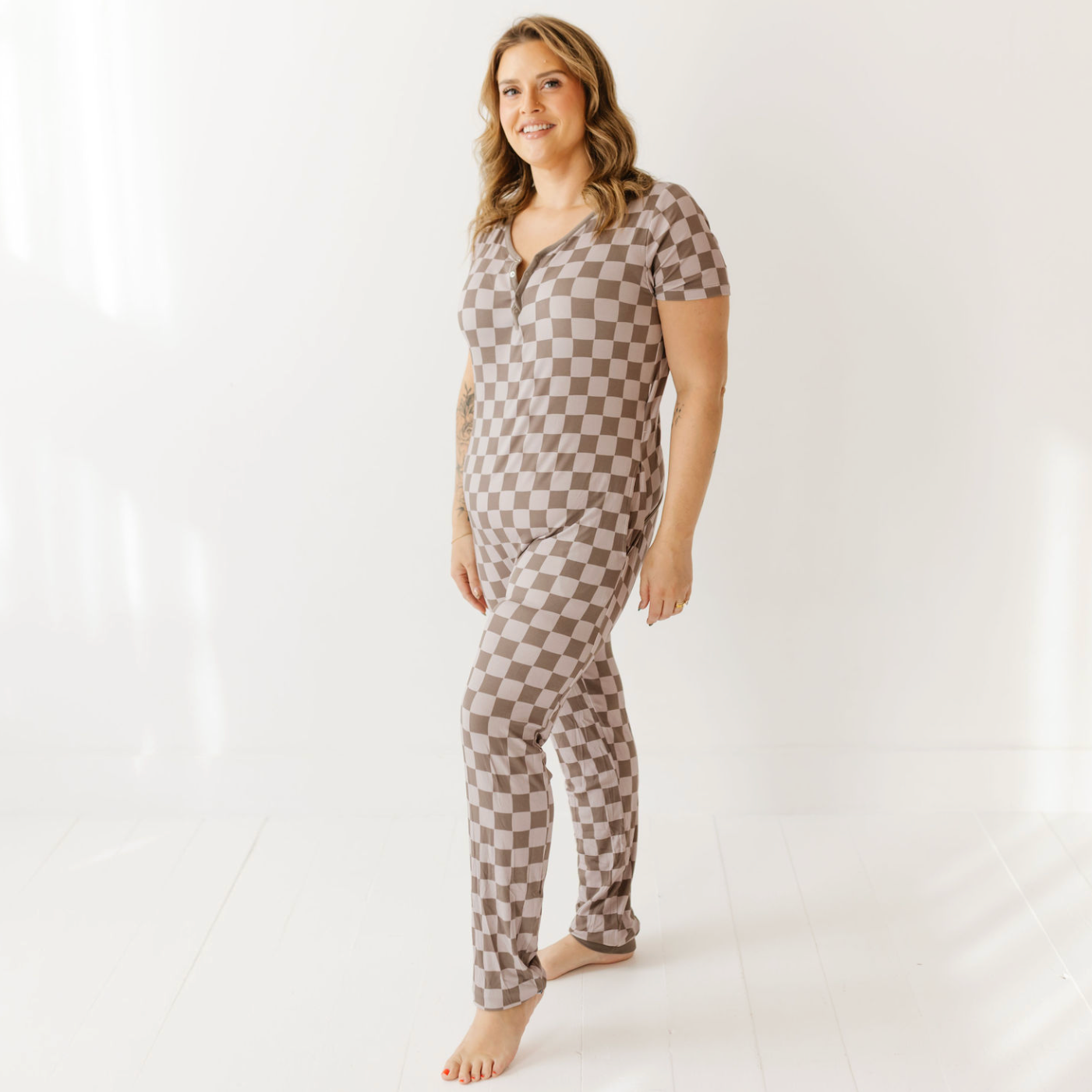 Cocoa Check At Your Leisure Adult Short Long Romper