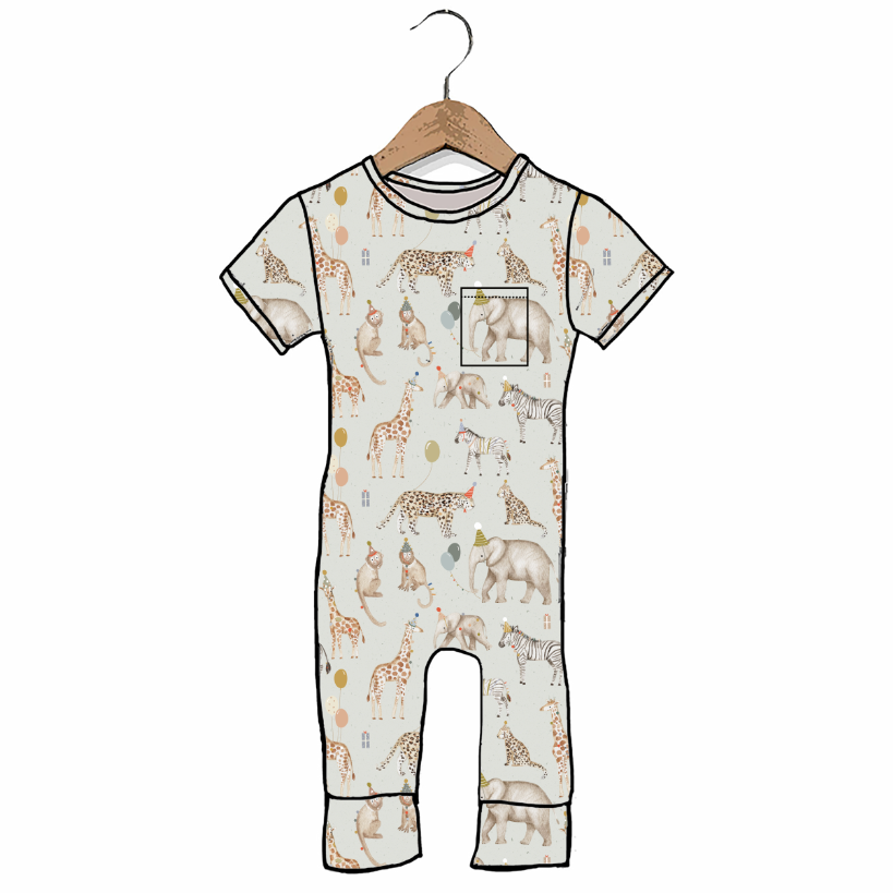 Party at the Zoo Short Long Romper