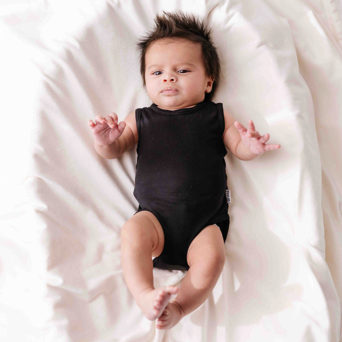 Black Snuggle Bug Sleeveless Bodysuit
