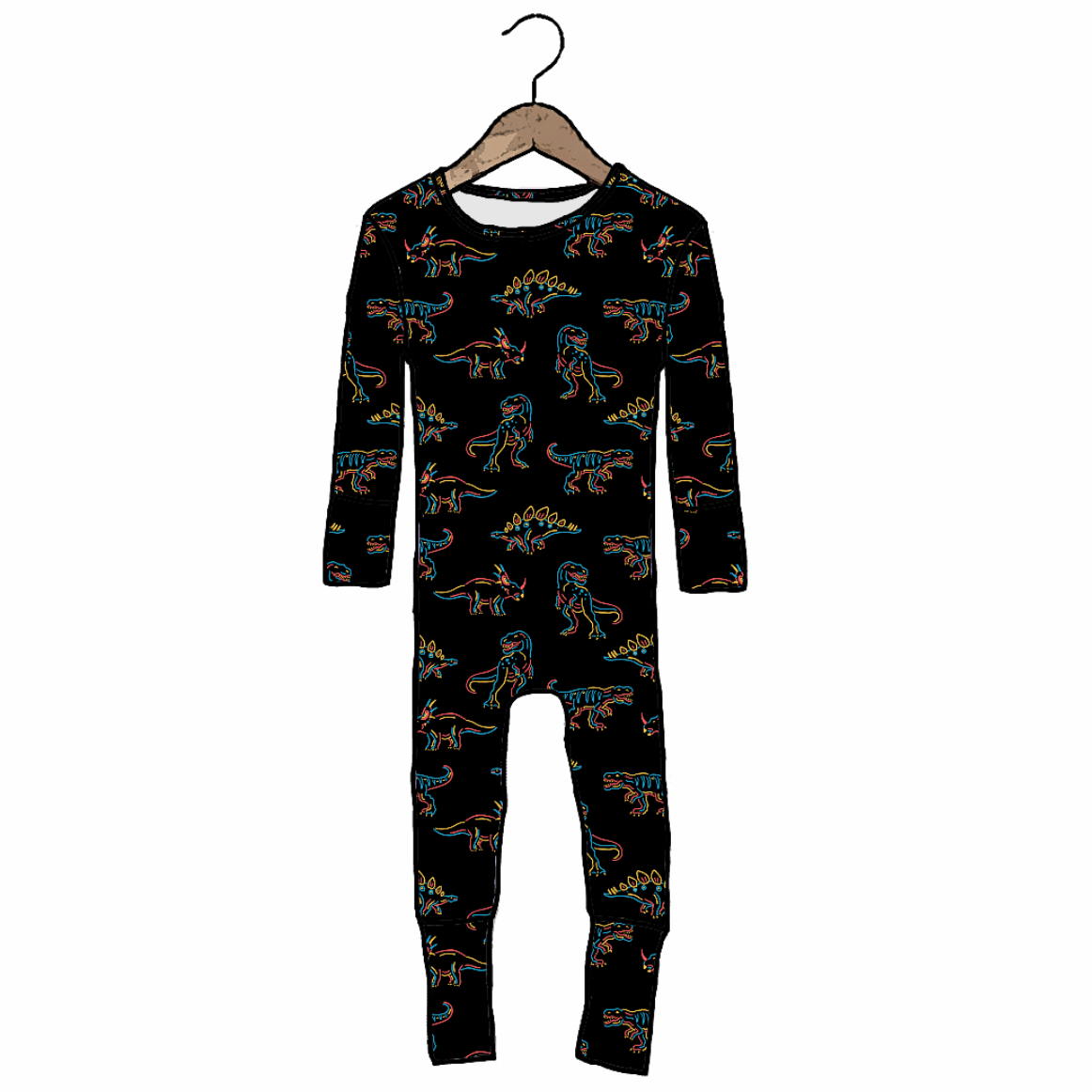 Glow-A-Saurus Check Day to Night Romper