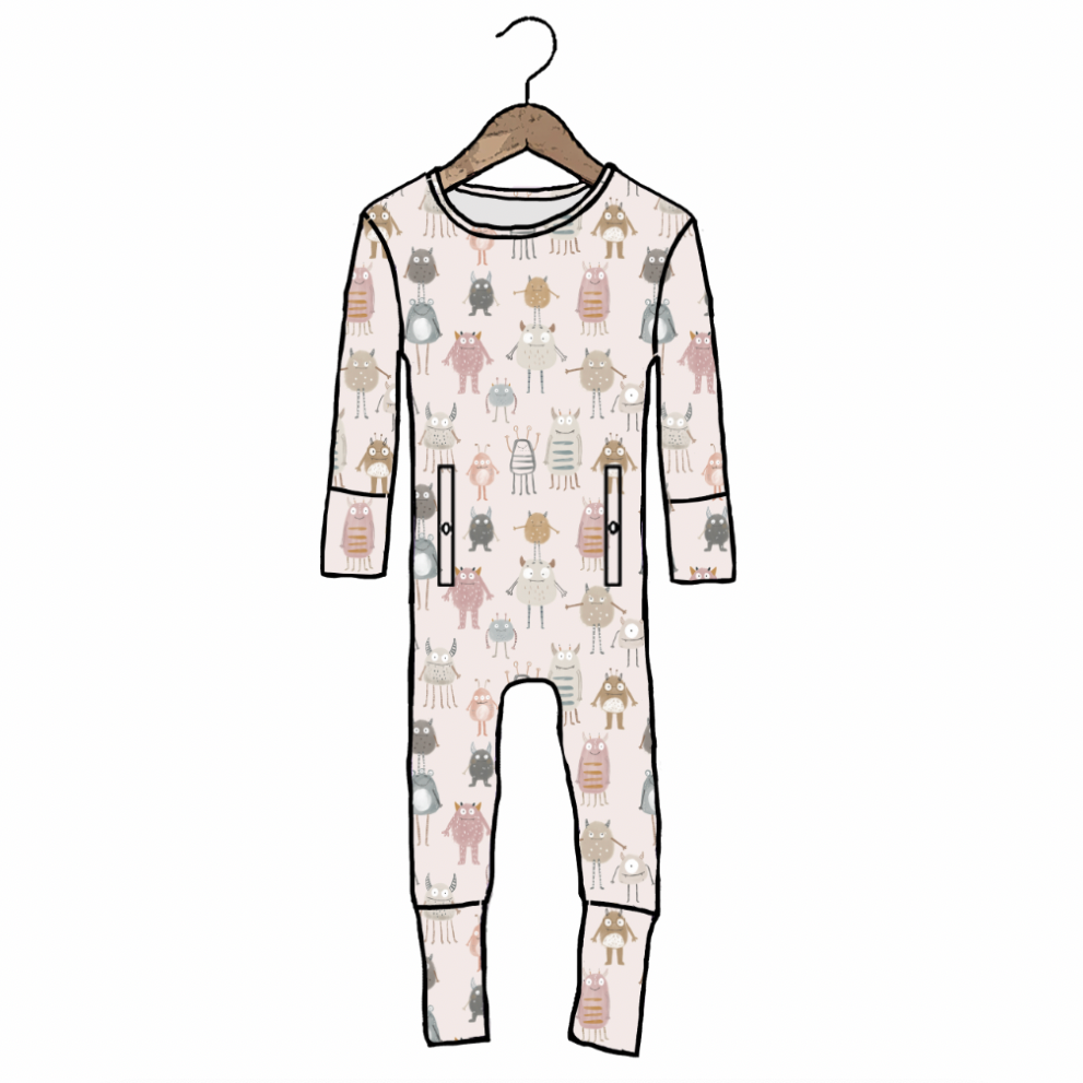 Pink Little Monsters Tube Access Day to Night Romper Luxe Edition | Cotton Bamboo Blend