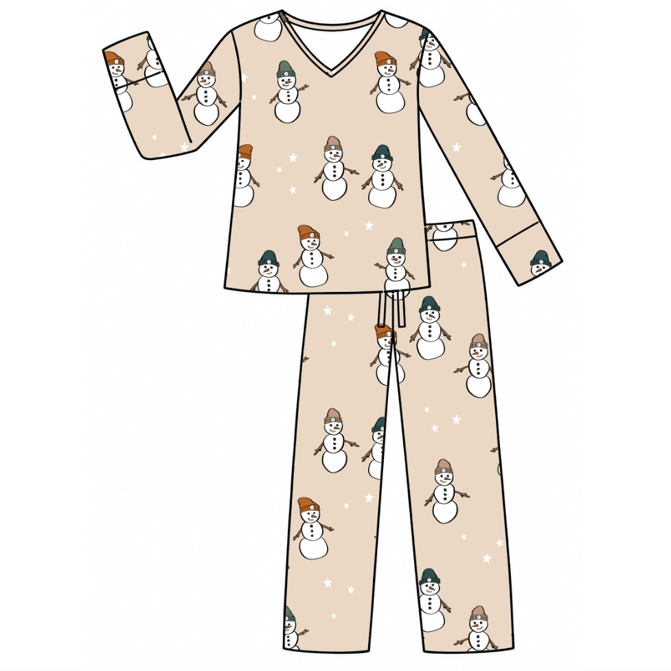 Snow Much Fun Women's Long Sleeve Two-Piece Set Luxe Edition | Cotton Bamboo Blend