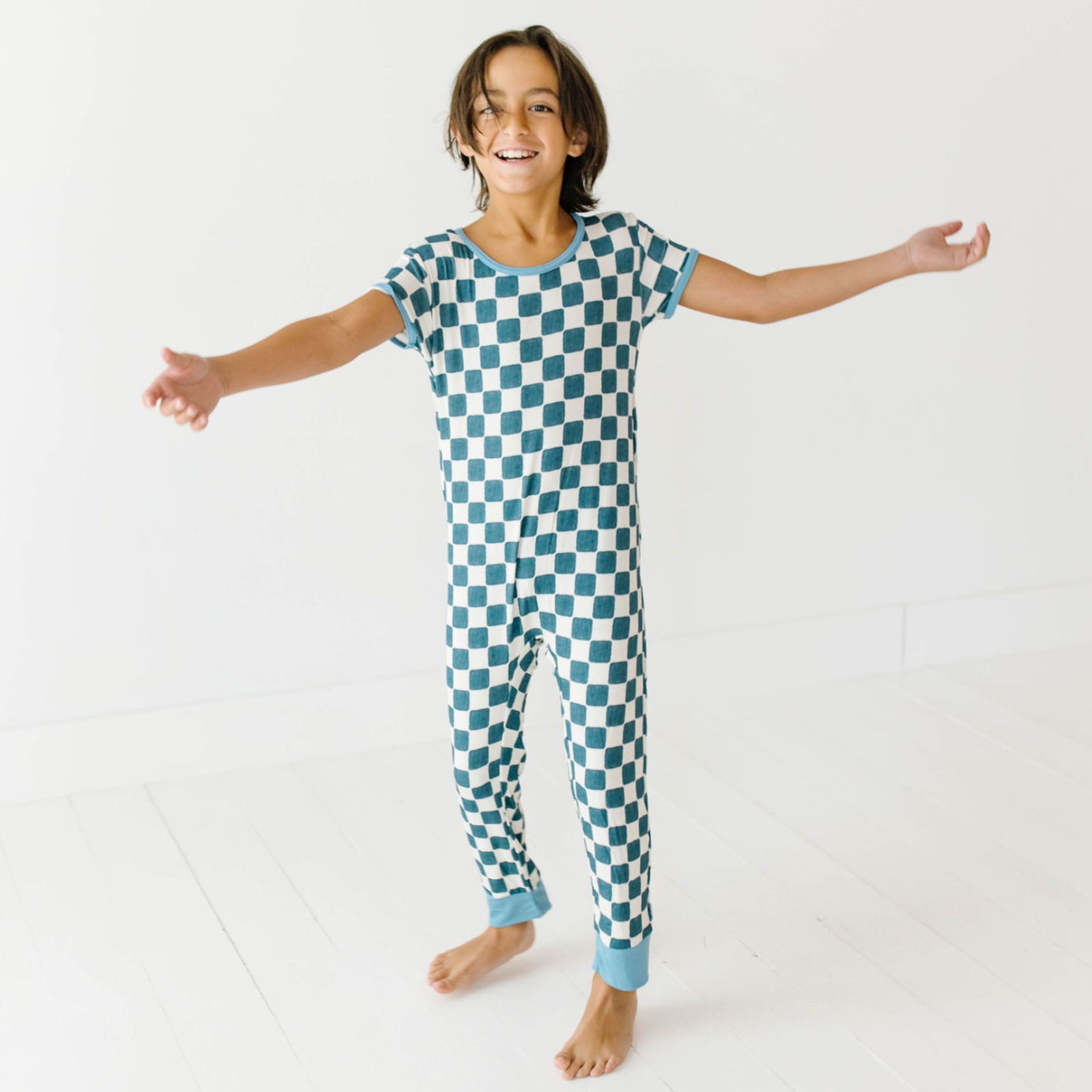 Checker Me Out Kid's Short Long Romper