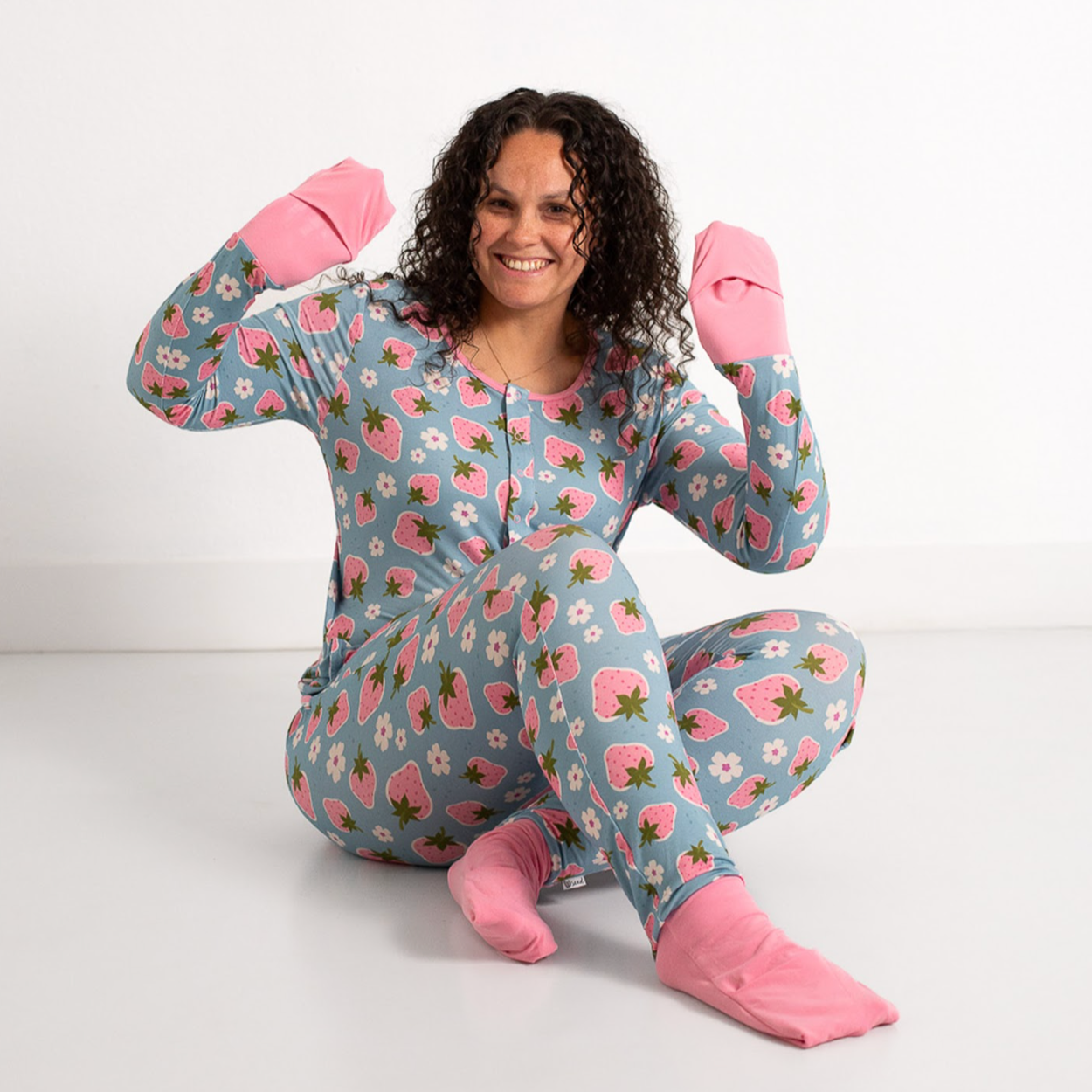 Strawberry Fields At Your Leisure Snap Down Adult Romper