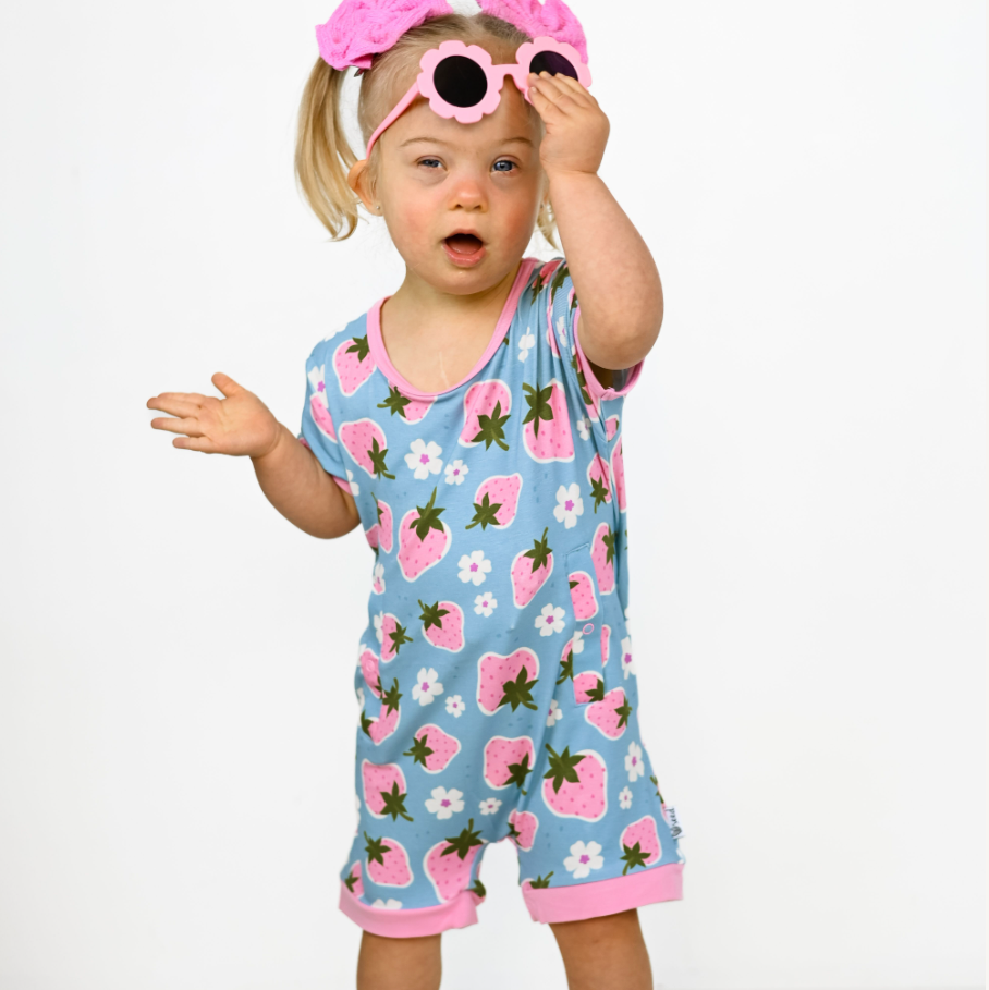 Strawberry Fields Adaptive Tube Access Shorty Romper