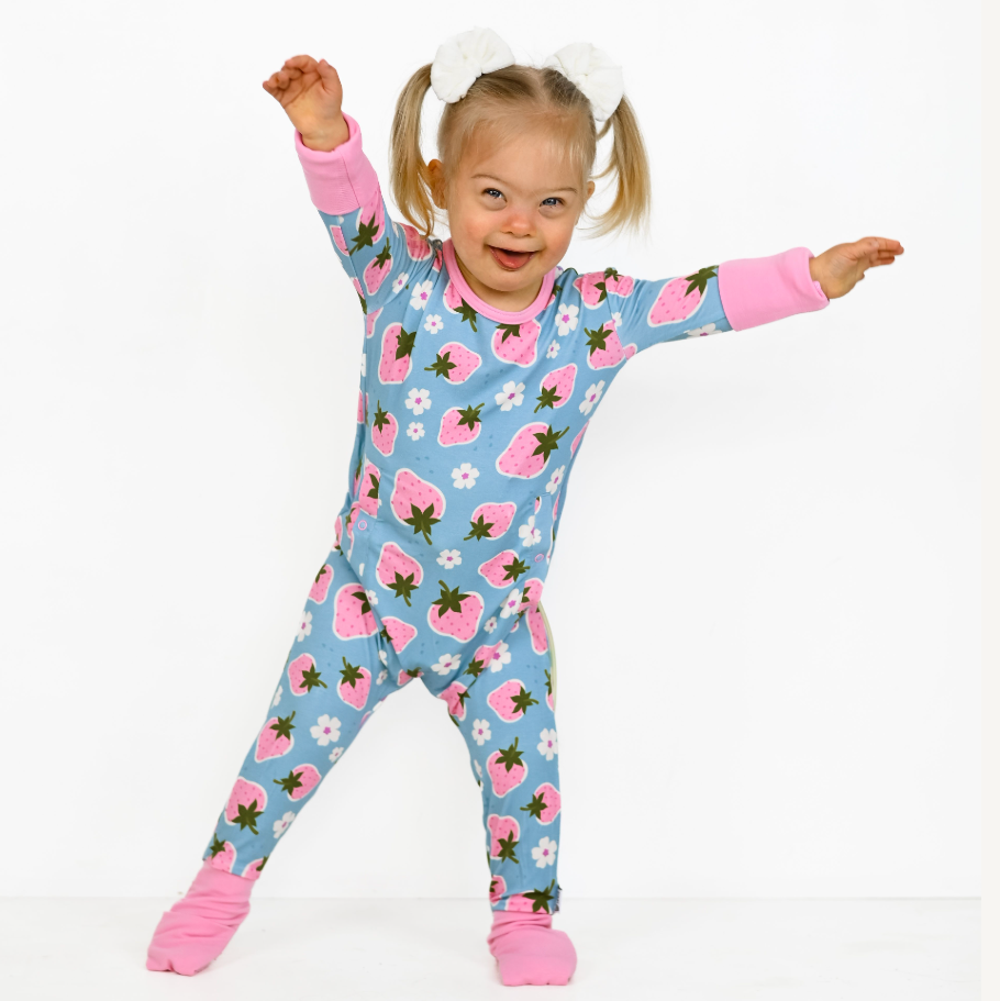Strawberry Fields Adaptive Tube Access Day to Night Romper