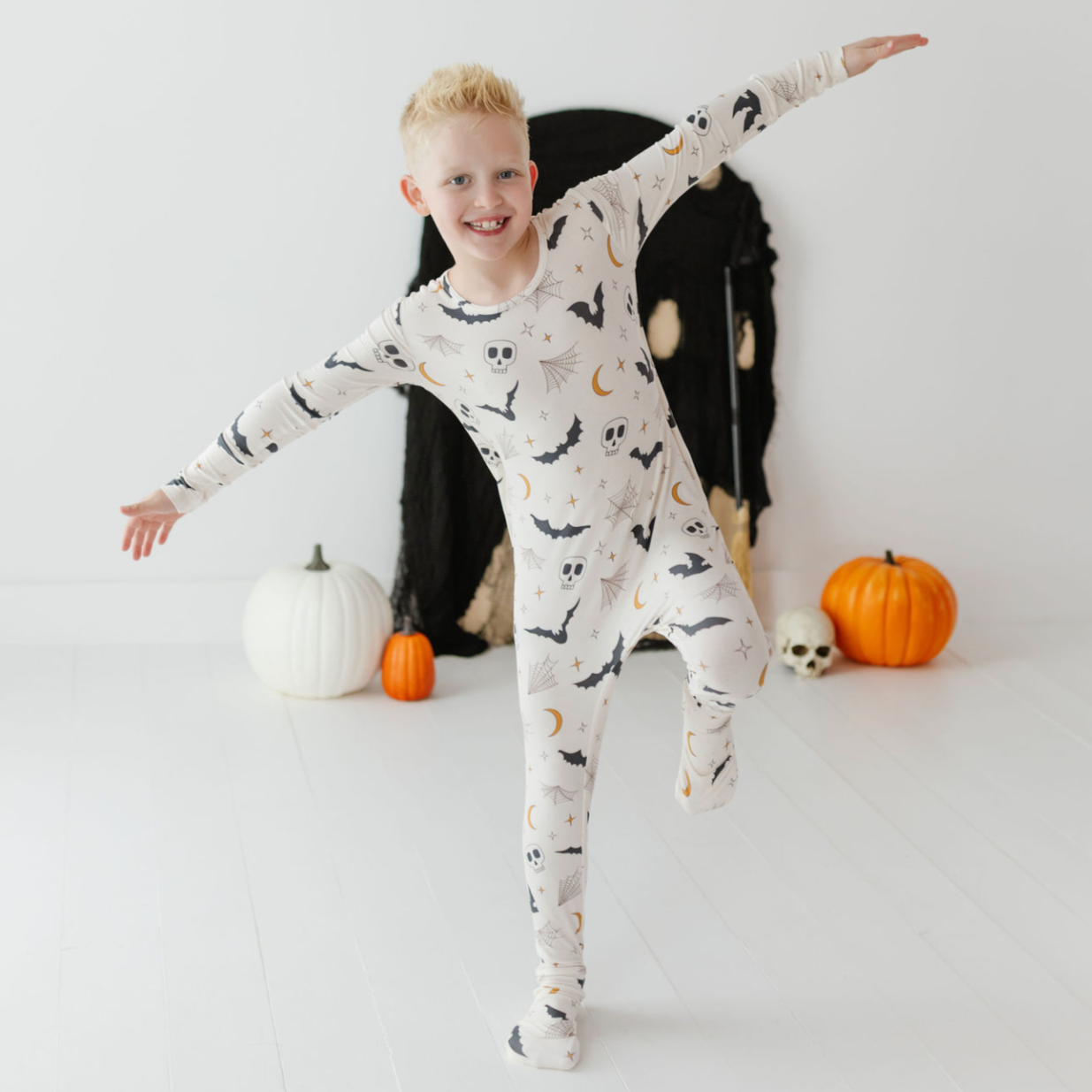 Bats and Boneheads Kid's Day to Night Romper
