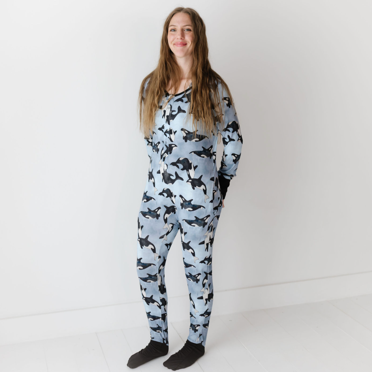 Save the Whales At Your Leisure Snap Down Adult Romper