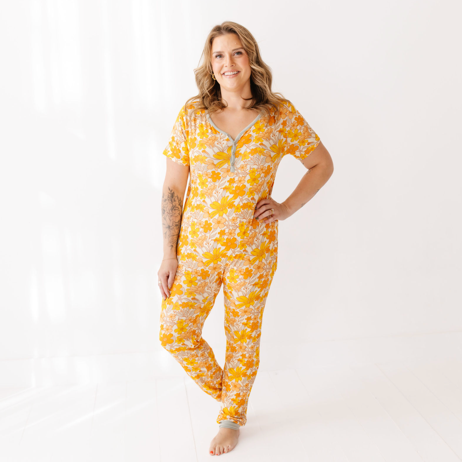 Fallin' For Blooms At Your Leisure Adult Short Long Romper