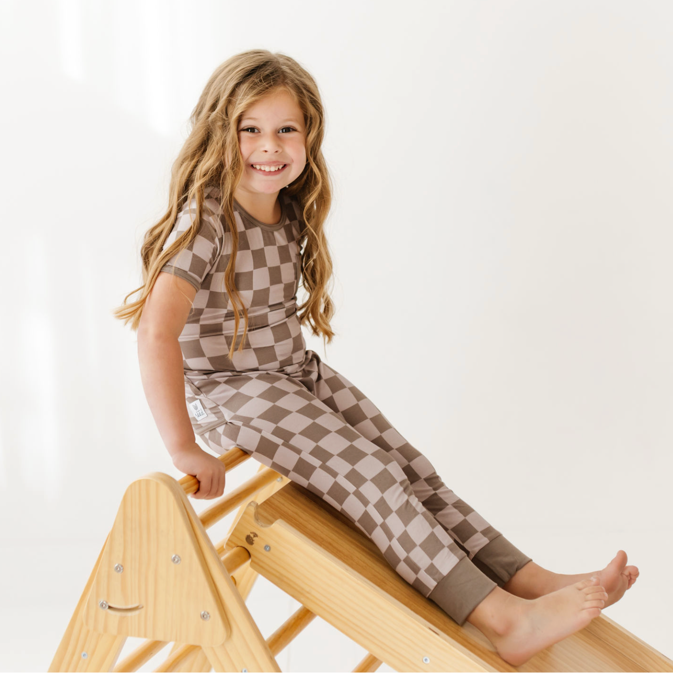 Cocoa Check Short Long Romper