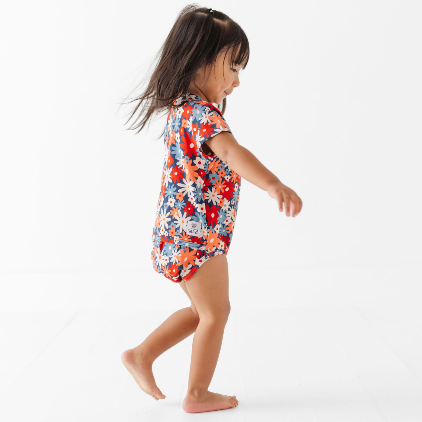 Freedom Floral Short Sleeve Snuggle Bug Bodysuit Luxe Edition | Cotton Bamboo Blend