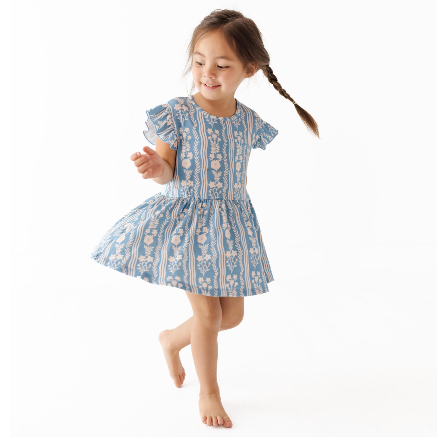 Whimsy Blue Twirl Dress & Shorts Toddler