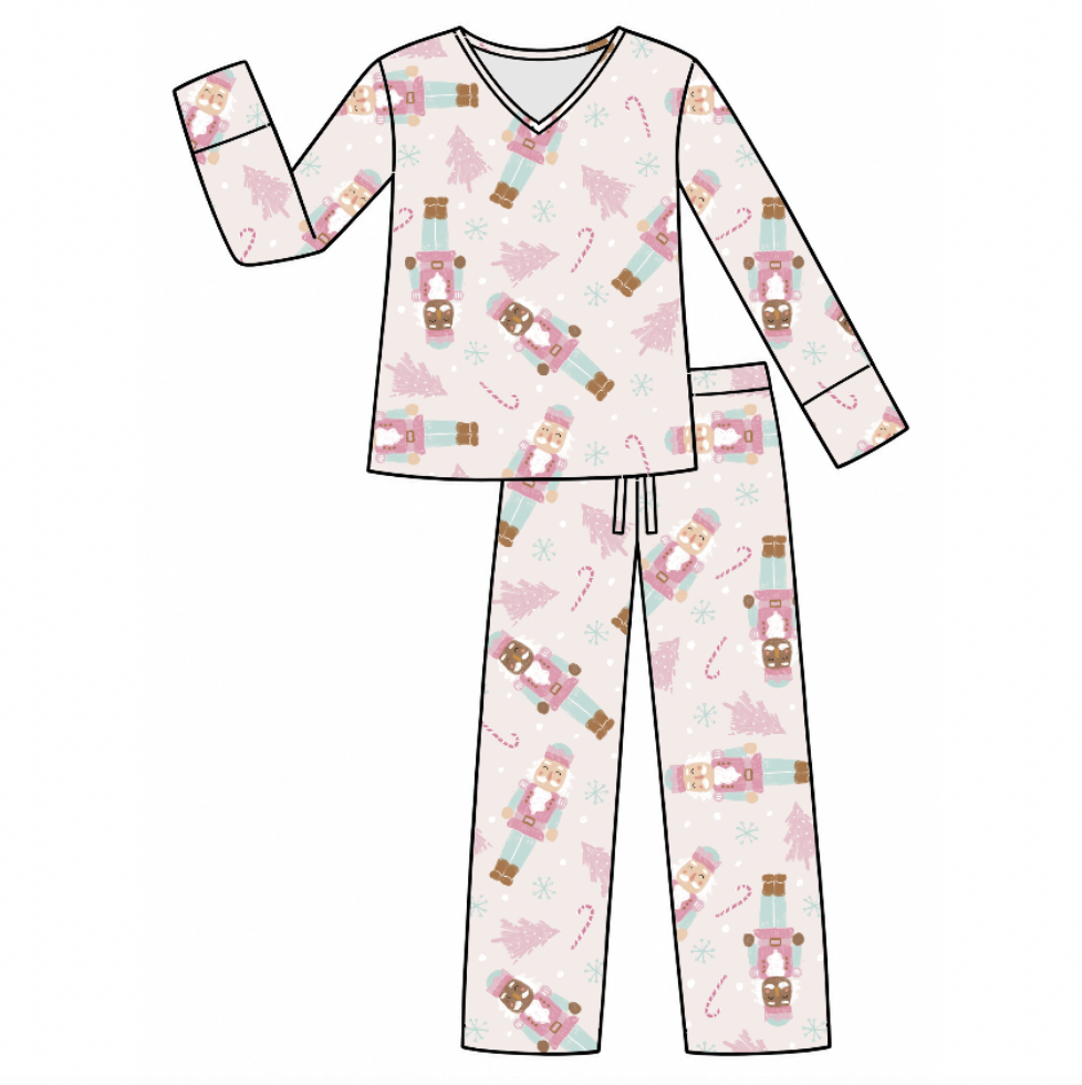 Sugar Plum Soldiers Women's Long Sleeve Two-Piece Set Luxe Edition | Cotton Bamboo Blend