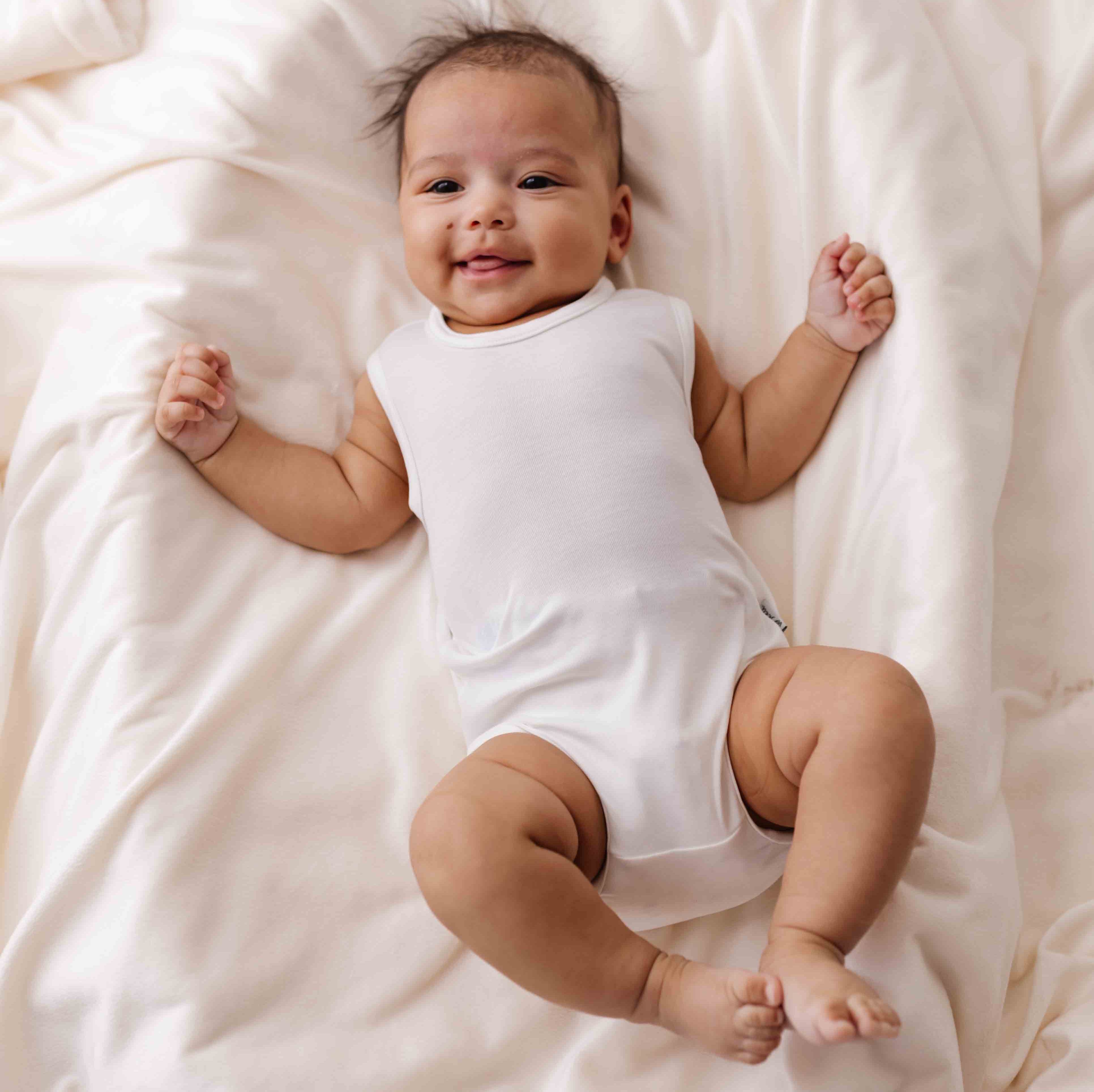 White Snuggle Bug Sleeveless Bodysuit