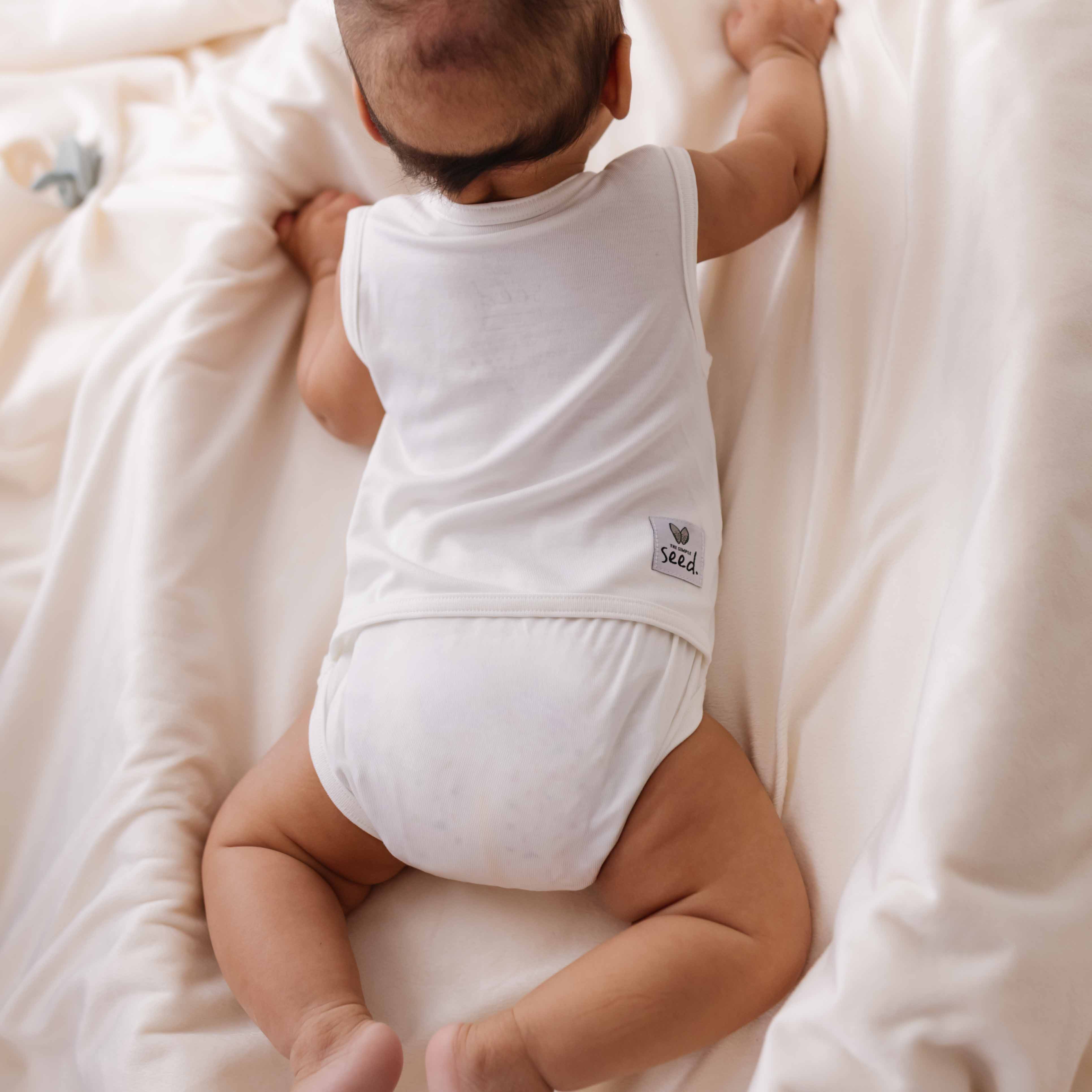 White Snuggle Bug Sleeveless Bodysuit