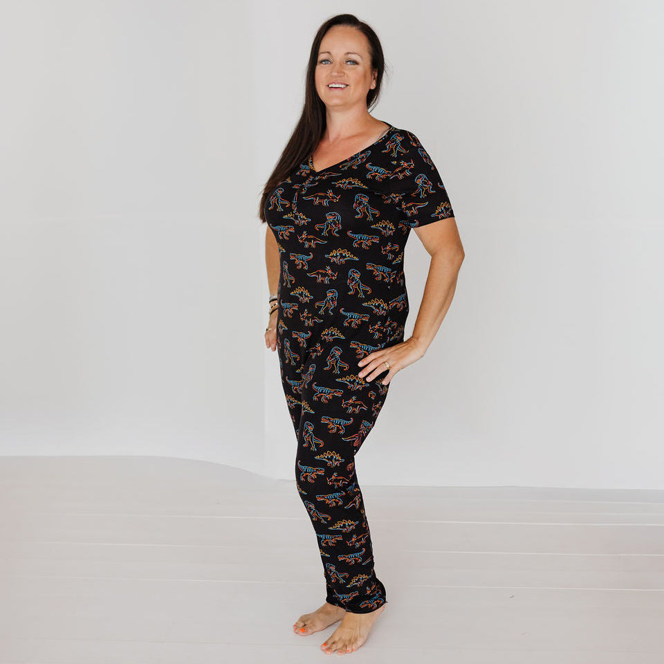 Glow-A-Saurus At Your Leisure Adult Short Long Romper