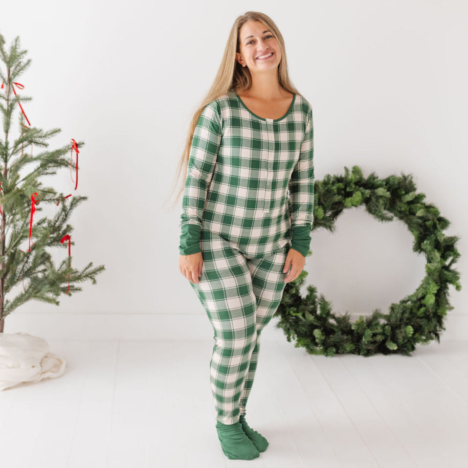 Forest Fir At Your Leisure Snap Down Adult Romper