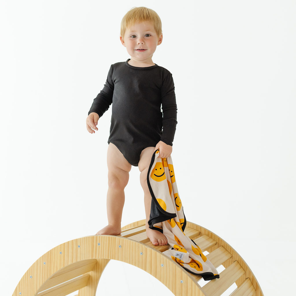 Black Snuggle Bug Long Sleeve Bodysuit